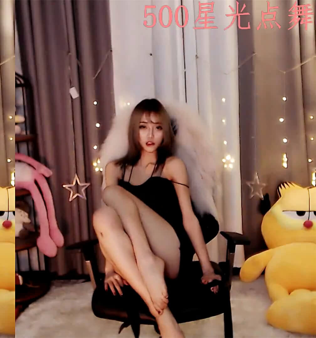 热舞菇七七  火辣黑丝连衣裙@zhainantube