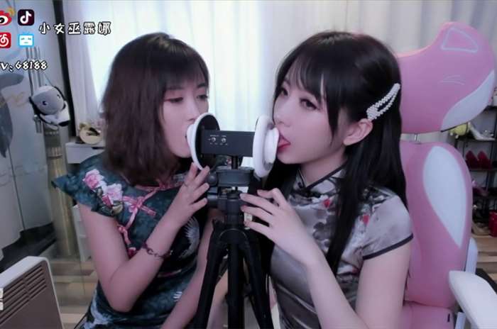 🌛小女巫露娜 双人舔耳朵 弹舌助眠（无人声）