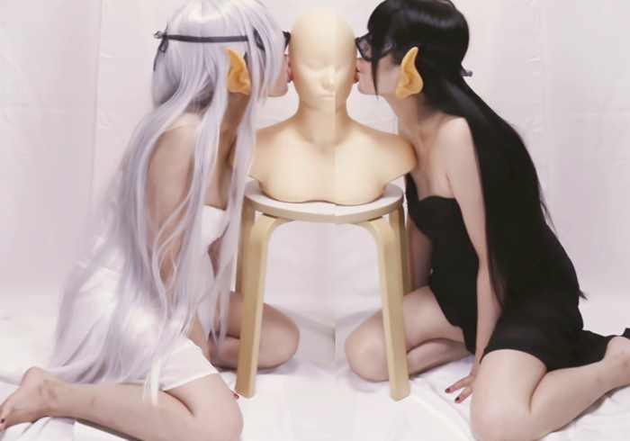 黑月加濑白エルフ黒エルフのW耳舐め【付费完整版】