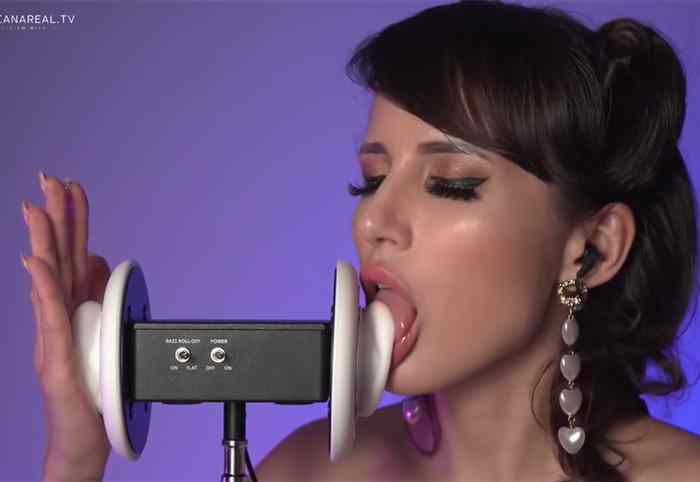 ASMR缓慢强烈的舔耳朵和耳朵按摩