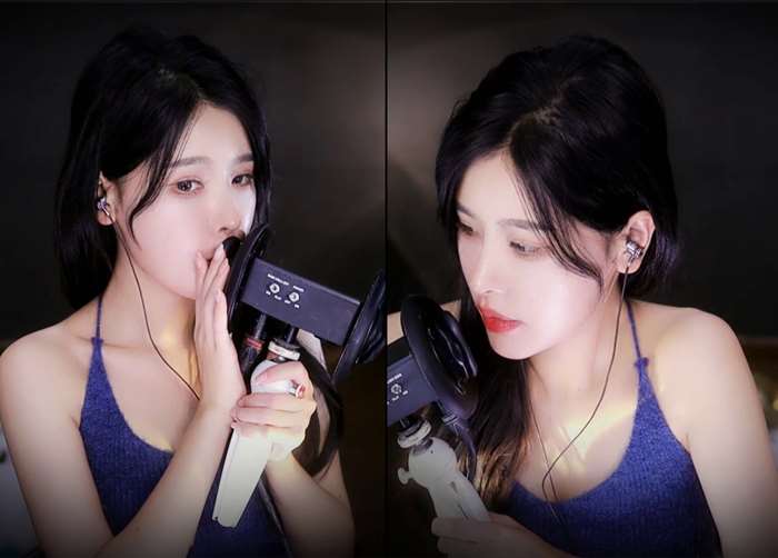 双人口腔音轻语棉花糖掏耳 恩七不甜ASMR助眠