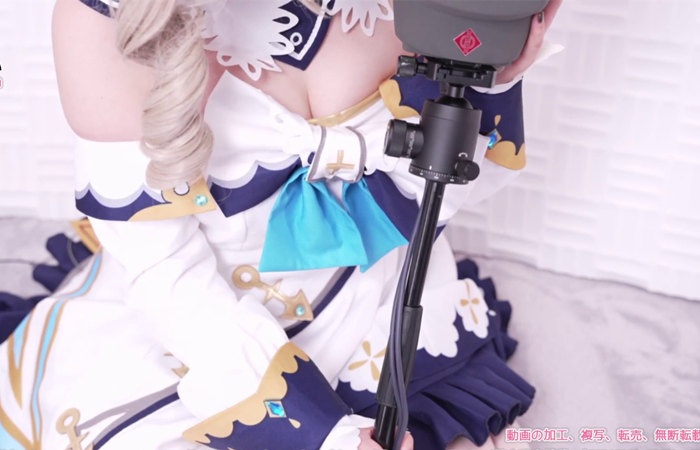 原神♡芭芭拉角色扮演♡穿着湿润的白色连裤袜♡ Rizunya ASMR 中文字幕