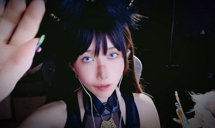 秋水ASMR 万圣节视频-战损狼娘の芦荟胶揉搓~