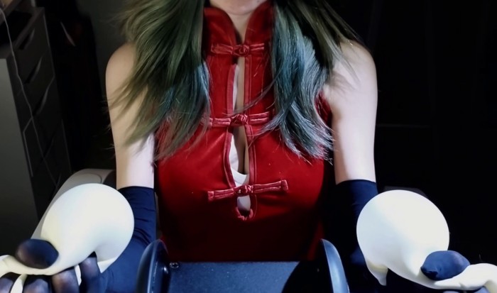 经典红旗袍丝质手套湿润孔雀鱼 Aki秋水ASMR